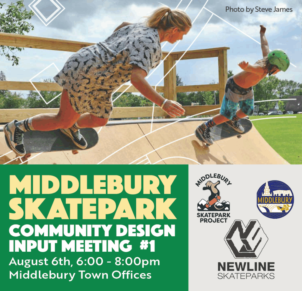 Middlebury Skatepark Community Design Input Meeting #1, August 6